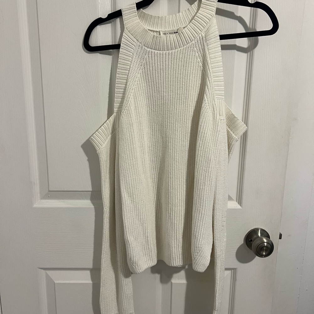 rag & bone Cream Off-the-Shoulder Sweater